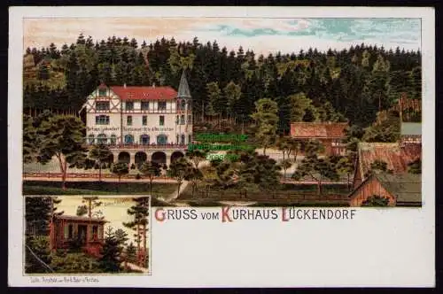 172336 AK  Lückendorf um 1900 Kurhaus Restaurant Hotel Weinstuben Edmundshütte