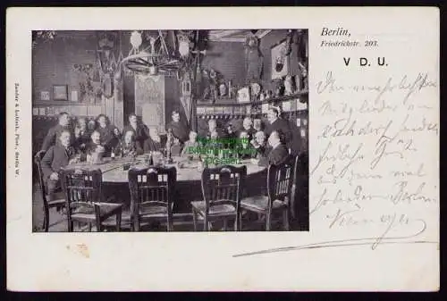 172320 Ansichtskarte Berlin 1905 Friedrichstraße 203 V. D. U. Weingroßhandlung Innenansicht