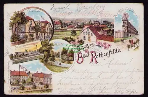 172313 AK  Bad Rothenfelde 1897 Litho Villa Tiemann Neues Altes Gradirwerk