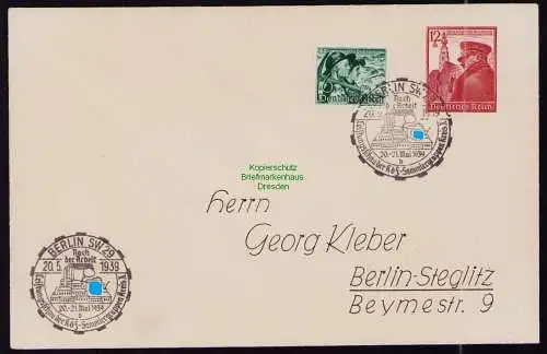 B18589 Deutsches Reich Brief SST Nach der Arbeit 1939  Mi. 691 684