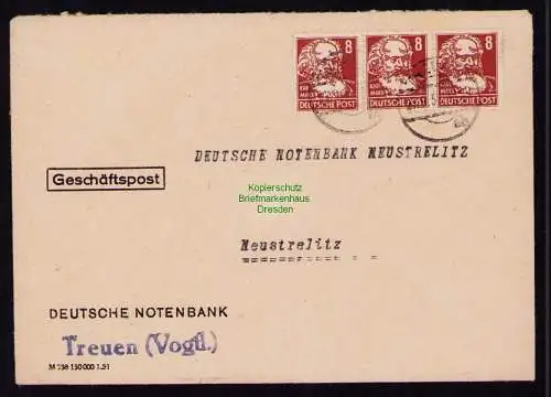 B18522 Brief Treuen Vogtl. 1951   Geschäftspost