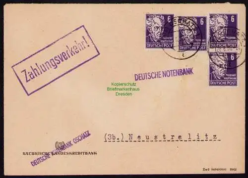 B18521 Brief Oschatz 1950   Zahlungsverkehr