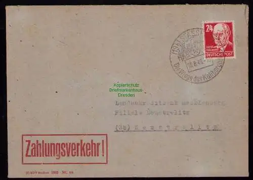 B18515 Brief Staßfurt  1949  SST Die Wiege des Kalibergbaus Zahlungsverkehr