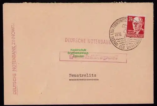 B18512 Brief Zinnowitz 1950  SST Seebad der Werktätigen Geschäftspost