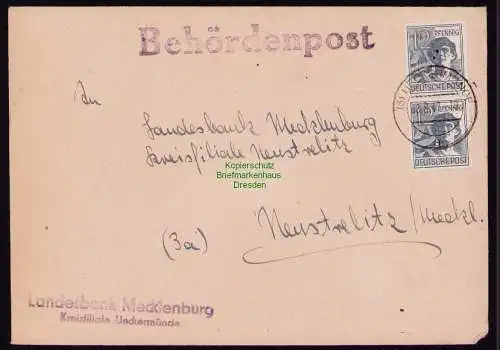 B18494 Brief Ueckermünde 1947   Behördenpost