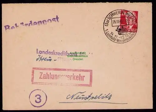 B18462 Brief Schwerin Meckl. 1948 SST Lichtbild Wanderausstellung Behördenpost