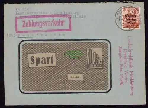 B18414 Brief Röbel Müritz 1948   Zahlungsverkehr