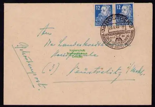 B18410 Brief Rostock 1949  SST Versicherungsanstalt Behördenpost