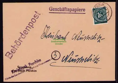 B18398 Brief Parchim 1947   Geschäftspapiere