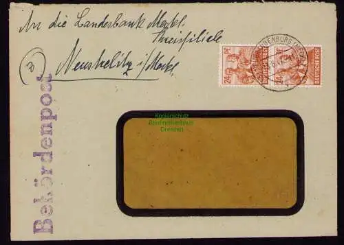 B18381 Brief Neubrandenburg 1947   Behördenpost