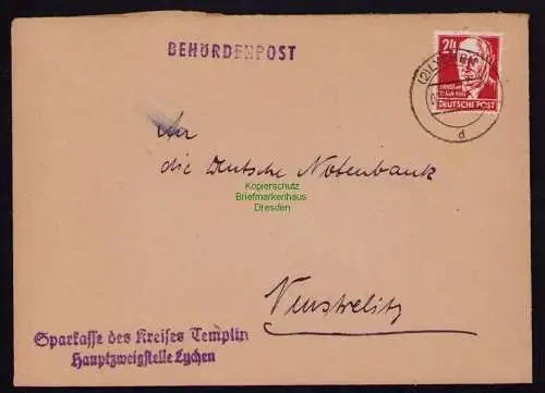 B18375 Brief Lychen 1950   Behördenpost