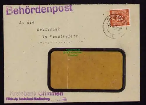 B18364 Brief Grimmen 1947   Behördenpost