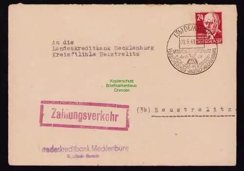 B18341 Brief Demmin 1949   Zahlungsverkehr