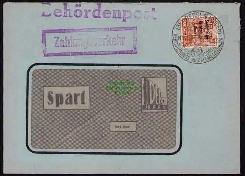 B18339 Brief Bergen Rügen  1948   Behördenpost