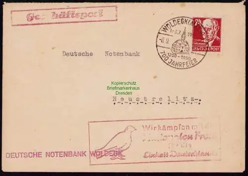 B18235 Woldekgk Brief  8.9.50 1950  Mi. 220 Geschäftspost Brief