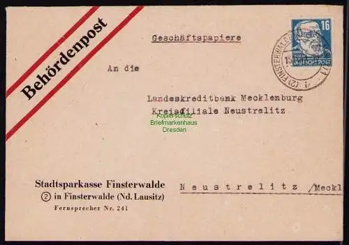 B18229 Finsterwalde Niederlausitz Brief  15.11.49 1949  Mi. 218 Behördenpost