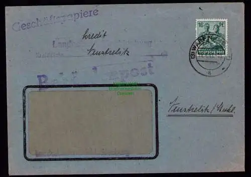 B18226 Waren Müritz Brief  16.4.48 1948 Mi. 949 EF Behördenpost Geschäftspapiere