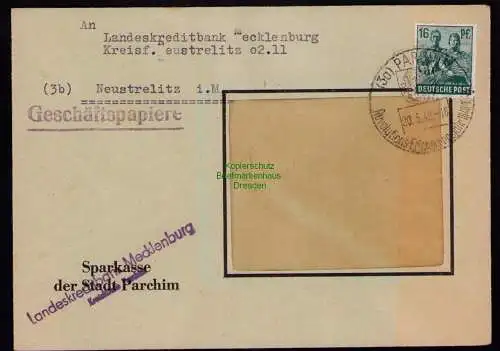 B18225 Parchim Brief  20.5.48 1948  Mi. 949 EF Geschäftspapiere Brief