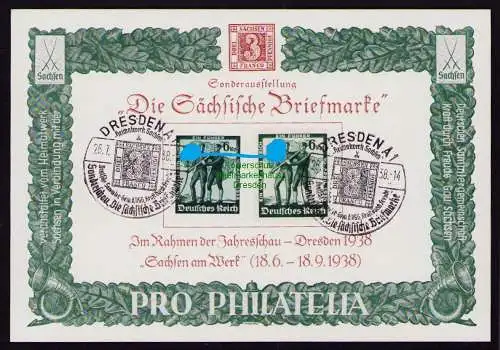 B18210 DR Deutsches Reich Gedenkblatt 1938  Mi. 662 663  Gedenkblatt