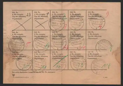 B-14584 Sammlerausweis DDR Oberlungwitz 06.2.61 1961