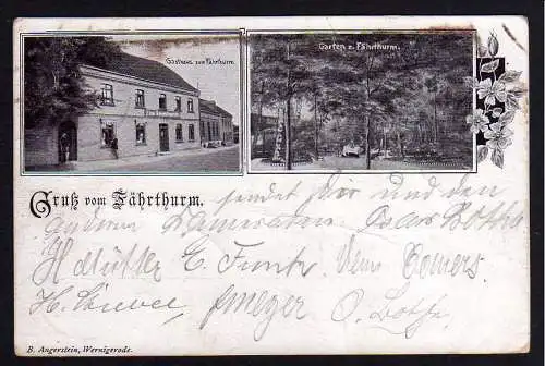 79716 AK Wernigerode Gasthaus zum Fährturm Hötensleben 1903