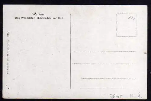 76715 AK Wurzen Künstlerkarte Wenzelstor 1911