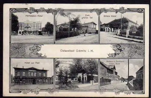 63086 AK Grömitz Holstein 1909 Hotel zur Post Bäckerei Hamburger Heim Gasthaus z