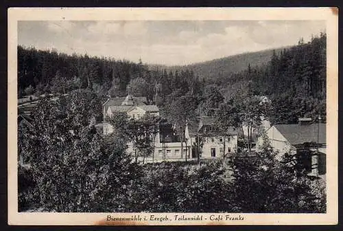 52754 Ansichtskarte Bienenmühle Erzgebirge Cafe Franke 1933 Bäckerei Conditorei