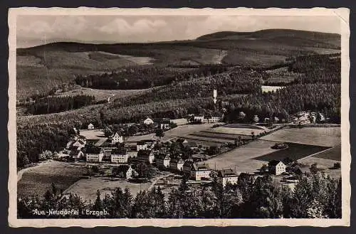 52772 Ansichtskarte Aue Neudörfel Erzgebirge 1938 Sommerfrische Gasthaus Waldfrieden