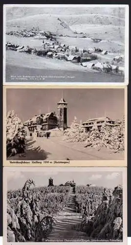 48033 3 Ansichtskarte Unterkunftshaus Keilberg Sudetengau im Winter Blick Oberwiesenthal