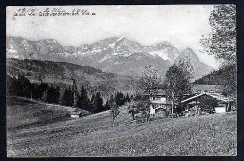 47374 Ansichtskarte Gschwandnerbauer Alm Restauration 1911 Gasthof