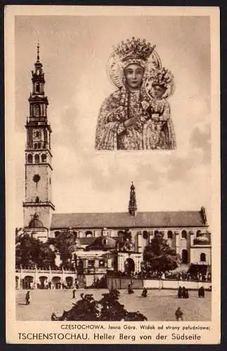 47765 AK Czestochowa Tschenstochau Heller Berg 1941 Südseite Kirche Marienbild