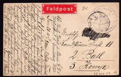 48304 AK Graudenz Wpr Oberrealschule Kaiserliches Postamt 1917 Feldpost Walddorf