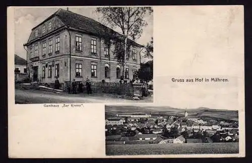 48363 AK Hof in Mähren Gasthaus zur Krone um 1910