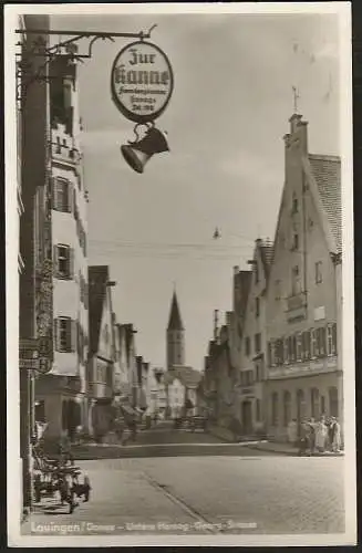 23375 Ansichtskarte Lauingen Donau Untere Herzog Georg Strasse Gasthaus zur Kanne 1955