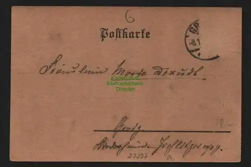 23297 AK Greiz Carolinenstrasse 1905, gelaufen Marke abgelöst, vor 1906