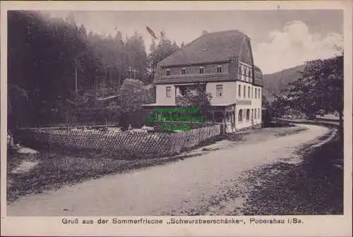 171484 AK Gruß aus der Sommerfrische Schwarzbeerschänke Pobershau Sa. 1919