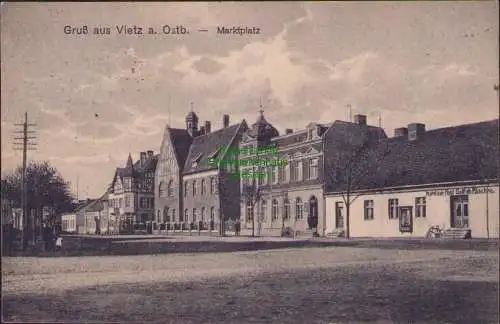 171609 AK Vietz Ostbahn Marktplatz Hotel zur Post Gottlieb Paschke 1920 Witnica