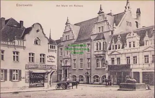 171444 AK Eberswalde Am Markt mit Rathaus Rodenberg Kaisers Kaffee Geschäft 1908