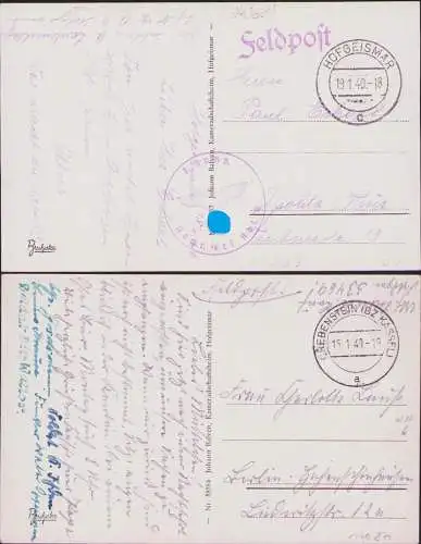 170871 2 AK Hofgeismar 1940 Manteuffel Kaserne Dragonerdenkmal