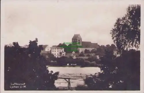 170128 AK Lychen Uckermark Fotokarte mit Kirche 1929