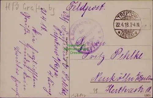 156817 AK Trzebiatow Treptow an der Rega 1918 Kaserne Unteroffizierschule