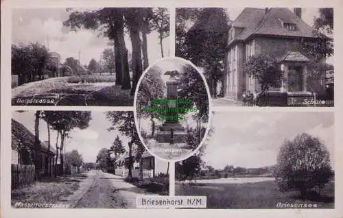 156911 Ansichtskarte Briesenhorst N. M. Landsberg a./Warthe Schule Massinerstraße 1944