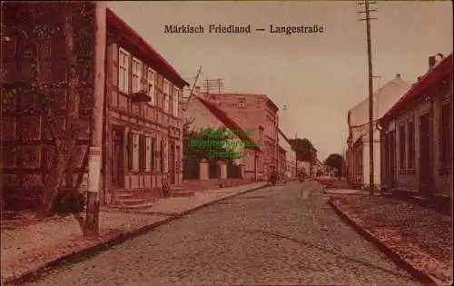 156819 Ansichtskarte Miroslawiec Märkisch Friedland um 1920 Langestrasse Haus Paul Feist