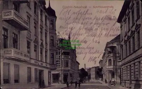 156742 AK Cüstrin Neustadt Küstrin 1916 Schiffbauerstr. Feldpost von Stülpnagel