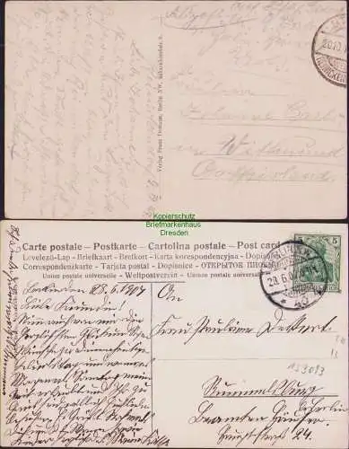 153093 2 Ansichtskarte Berlin 1907 Scharnhorststrasse Garnisonlazarett 1917