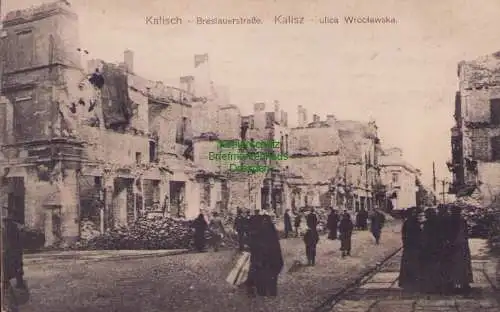 153282 Ansichtskarte Kalisch Großpolen Kalisz um 1918 Feldpost Breslauerstraße