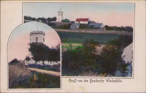 153048 Ansichtskarte Boxdorfer Windmühle 1909 Verlag Kunstanstalt Schulze Moritzburg