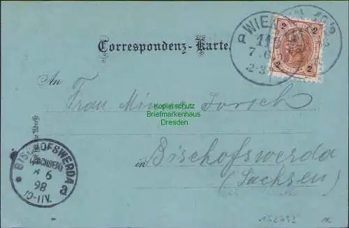 152793 AK Gruss vom Kahlenberge Wien 1898 Mondscheinkarte Stefanie Warte