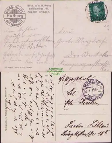 153040 2 AK Kamenz Hutberg Berg - Hotel 1930 Barmherzigkeitsstift 1915